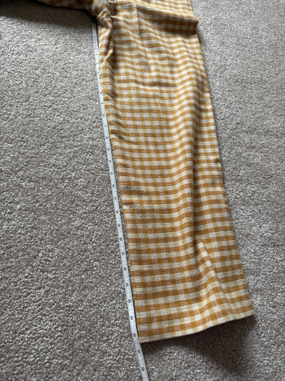 Sezane Martin crop trousers in an ochre check pattern - Picture 11 of 11